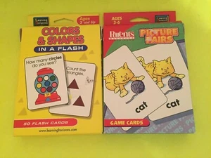 Colors & Shapes (50) Flash Cards and Picture Pairs Game Cards (48) - New in Box - Picture 1 of 1