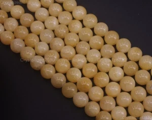Natural Yellow Calcite Gemstone Round Loose Beads 4mm 6mm 8mm 10mm 12mm 15.5" - Picture 1 of 12