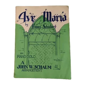 Vintage 1945 Ave Maria Franz Schubert Sheet Music Piano Solo Belwin Mills Rare! - Picture 1 of 8