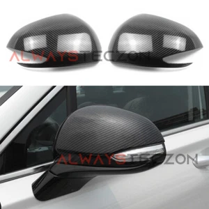 Carbon Fiber Style Rearview Mirrors Cover Trim for Hyundai Santa Fe 2019-2022 - Picture 1 of 8