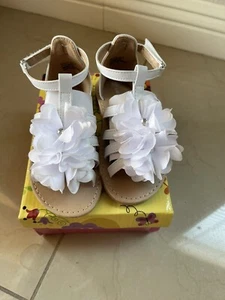 Laura Ashley T Strap Sandals Size 10T White New In Box - Picture 1 of 4