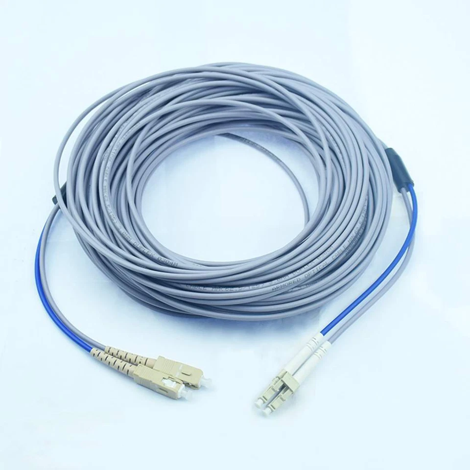 150m Armored Multimode Duplex Fiber Optic Cable(62.5/125)-LC to SC Connector - Image 1 of 1