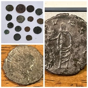 14 x echte antike römische Münzen - unbekannte Silber Bronze - Bild 1 von 19