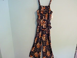 No Boundaries Floral Smocked Wide Leg Stretch Jumpsuit L(11-13) NWT - Picture 1 of 7