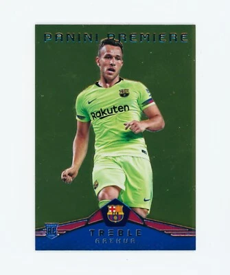 Tarjeta de fútbol de novato 2018-19 Arthur Panini Treble Premiere Gold FC Barcelona 25/10 Foto 1 de 3