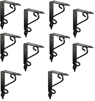 10 Konsole schwarz Wandwinkel Ornament Regalträger Wandträger Regal Winkel Antik - Bild 1 von 4