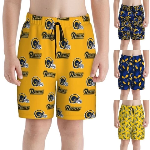 Los Angeles Rams Fans Beach Pants Teen Beach Trunks 2-layer Beach Swimsuit Cover