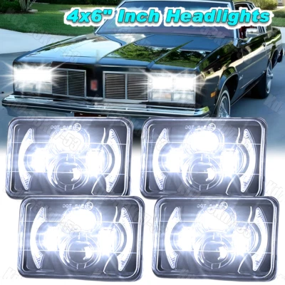 4X For Oldsmobile Delta 88 Cutlass Ciera S Coupe 4x6" Led Headlights Hi/Lo DRL - Image 1 of 4
