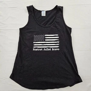Foxtrot Juliet Bravo Joe Biden Brandon Black Cotton Tank Top Women's M - Picture 1 of 8