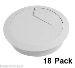 18 Pack Desk Grommet Cable / Cord Tidy 60mm LIGHT GREY - Picture 1 of 2