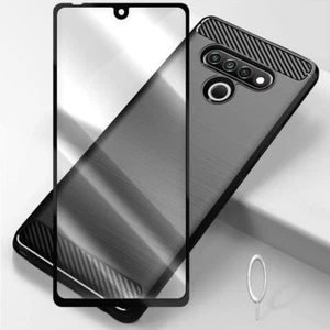 Ultra-Crystal Clear Screen Protector Carbon Fiber Case for LG Stylo 6 LM-Q730TM - Picture 1 of 1