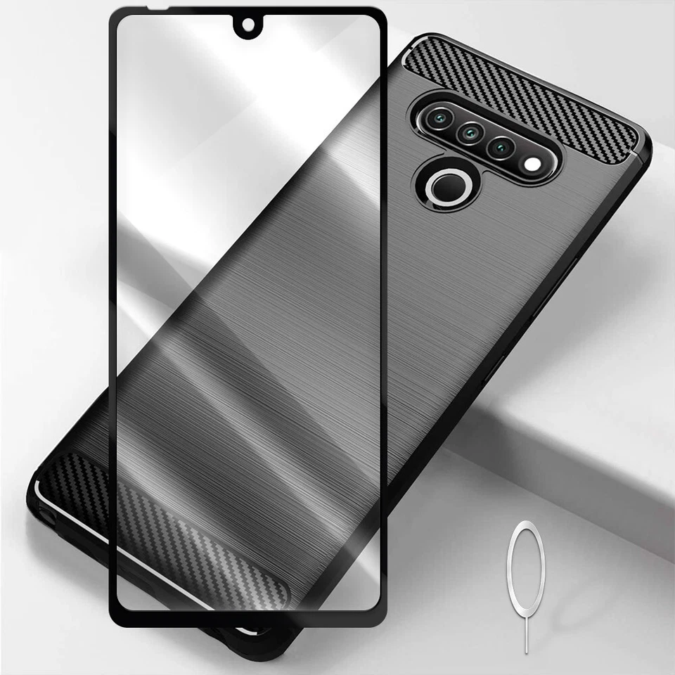 Ultra-Crystal Clear Screen Protector Carbon Fiber Case for LG Stylo 6 LM-Q730TM - Image 1 of 1