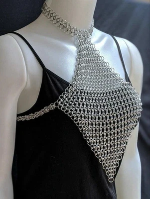 Reggiseno Imbracatura | Alluminio | Argento | 10 mm | Halloween Chainmail Hot... - Immagine 1 di 4