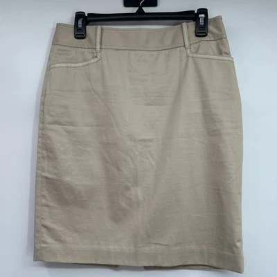 Falda lápiz White House Black Market para mujer talla 4 marfil informal de negocios Foto 1 de 4