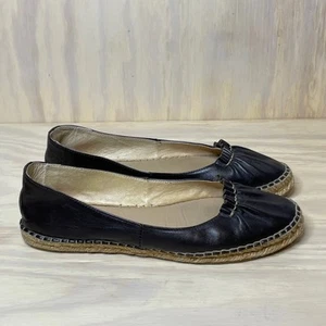 J. Jill Leather Espadrille Brown Stitch Detail Slip On Flats Shoes size 41(10.5) - Picture 1 of 9