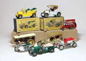 Matchbox Yesteryear Job Lot Spyker, Bentley, Sunbeam Motorcycle, Type B Bus - Picture 1 of 3