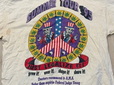 1995 ACLU ПРОСТО ЛЕГАЛИЗОВАТЬ ЕГО! Футболка Grateful Dead, Pearl Jam сделано в США L - Изображение 1 из 4