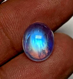 AAAAAA pietra di luna arcobaleno fuoco blu naturale forma ovale cabochon dimensioni 9x11 mm - Foto 1 di 20