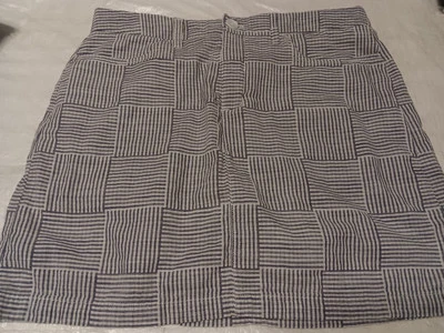 Talla 14 Croft & Barrow Azul 100% Algodón Skort Mujer Sarga Retazos Rayas Cremallera  Foto 1 de 4