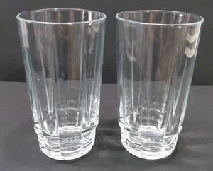 Lot 2 vintage Arcoroc Arcade Bengale clear ribbed Drinking Tumblers Glasses 20oz - Picture 1 of 4