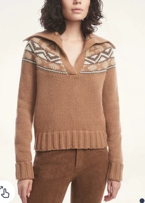 $348 Brooks Brothers альпака шерсти Fair Isle свитер коричневый мульти женщин размер маленький - Изображение 1 из 4