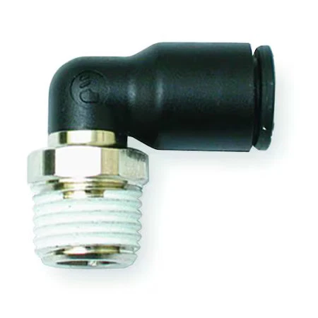 Codo de nailon Legris 3109 62 18, push-to-connect X Mnpt, para tubo de 1/2 pulgada Od, 3/8 Foto 1 de 1