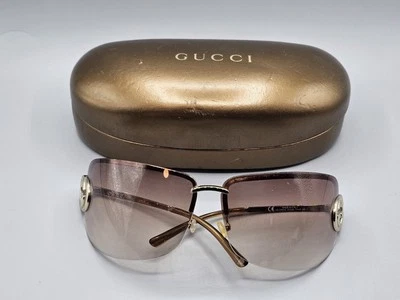 Gafas de sol GUCCI Shield GG2782/S 3YG5E marrón degradado lentes sin montura Italia Foto 1 de 4