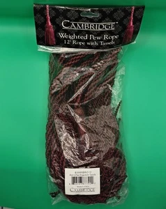 Cambridge B3995BRG12 12 ft Weighted Pew Rope with Tassels-Burgundy - Picture 1 of 3