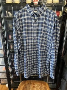 Men's Croft and Barrow Extra Soft Flannel Plaid Button Up Shirt XXL BLUE - Picture 1 of 7
