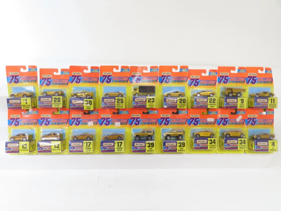 Matchbox 1997 - 75 Gold Challenge Lot of 18 Sealed Cars 12230 - Image 1 of 4