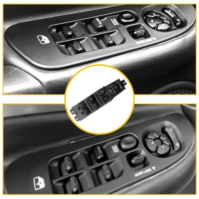Power Window Switch Front Driver Left Side Black LH For Jeep Cherokee 1997-2001 - Image 1 of 4