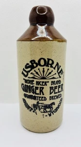 Vintage Steingut Usborne Ginger Bierflasche von Pearson's Chesterfield 16 cm H - Bild 1 von 6