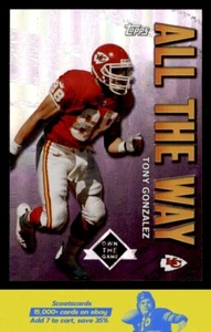 2001 Topps Tony Gonzalez  Own the Game  #AW10 Kansas City Chiefs - Picture 1 of 2