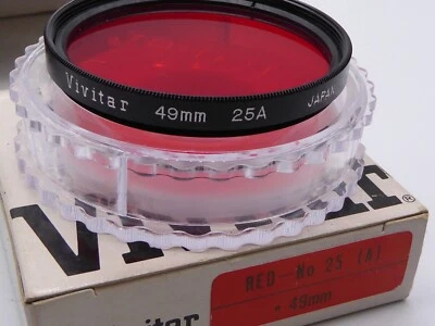 quality vivitar japan  49MM 49 MM  - RED R(25A) R (25A) - CASE - VG NORMAL USE - Image 1 of 3