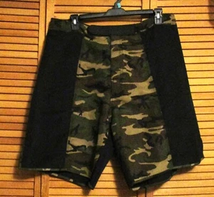 MENS ROTHCO SWIM TRUNKS / SHORTS - BLACK AND MILITARY CAMO--SIZE 40 - Picture 1 of 11