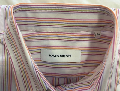 MAURO GRIFONI Women's Multicolor Striped Button-Up Long Sleeve Shirt, Size 44 - Image 1 of 4