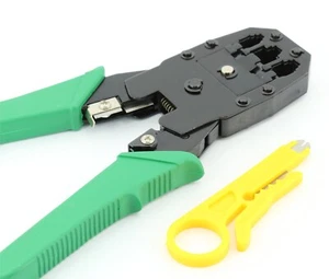 RJ45 RJ11 Crimping Tool Cat5e Cat6 Network Ethernet Cable Cutter Crimp Stripper - Picture 1 of 5