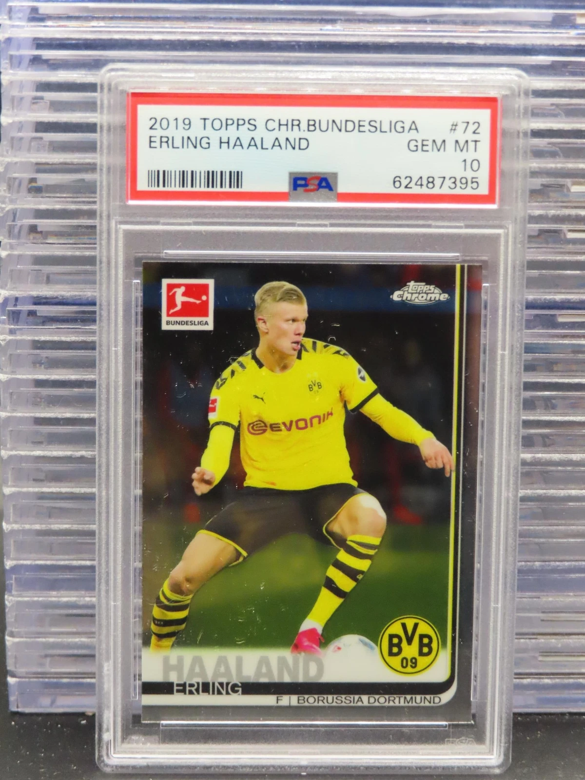 2019 Topps Chrome Bundesliga Erling Haaland Rookie Card RC #72 PSA 10 Gem Mint