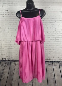 Vestido Merona sin mangas XL para mujer rosa plisado arrugado pliegues en capas (A10) - Imagen 1 de 18