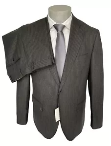 Abito uomo Confitalia, grigio con riga marrone DROP 6 in Pura Lana, sconto 70%. - Imagen 1 de 11