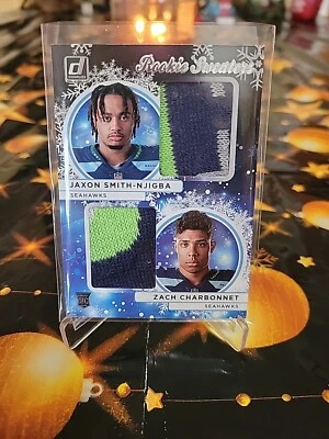  2023 DONRUSS ❄️ Holiday Rookie Sweaters Smith-Njigba/Charbonnet HSD-6 SEAHAWKS  - Image 1 of 2