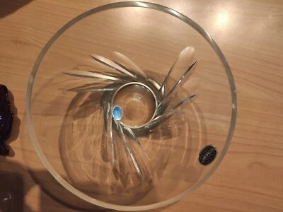 Vassoio Fruttiera Cristallo e Argento 800 Bohemia Centrotavola Ciotola - Immagine 1 di 2