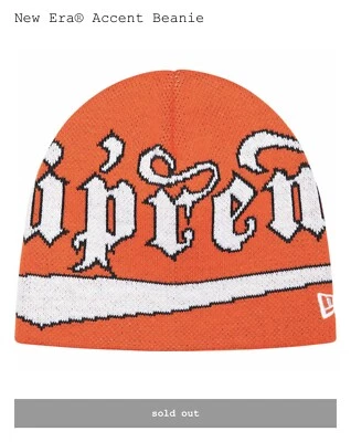 Supreme New Era Accent Beanie Orange FW24 - Image 1 of 2