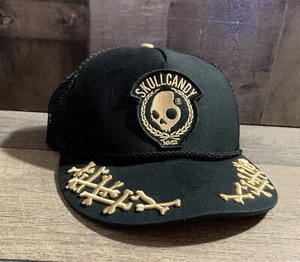 Skullcandy mesh snapback rocker Trucker Style Skull Patch Embroidery hat - Picture 1 of 7