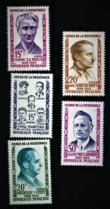 FRANCIA SCOTT# 915-919 MNH EROI/MARTIRI SECONDA GUERRA MONDIALE - Foto 1 di 1