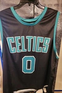 Men's Fashion-Men's Blk/grn Boston Celtics #0 Tatum 3D shirt size XL - Picture 1 of 4