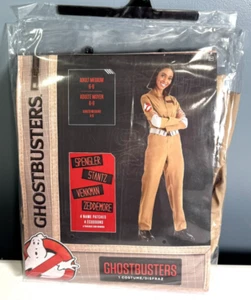 Ghostbusters Halloween Costume Women Jumpsuit Size M 6-8 with Name Patches, NEW - Picture 1 of 5