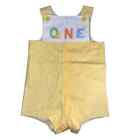 Vintage Betti Terrell 18-24M "One" Yellow Gingham Short All Romper