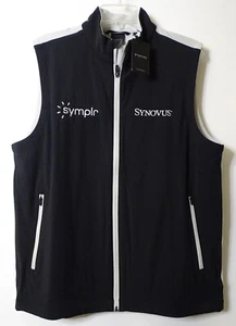 New Dunning Golf Men’s Wind Pro Vest Sz M Fleece Lined Black Symplr Synovus - Picture 1 of 8