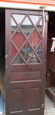 PUERTA DE GABINETE PATRÓN CRUZADO EN VIDRIO NATURAL NO PINTADO 30 X 77 ¡SE PUEDE ENVIAR! Foto 1 de 4